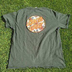 Santa Cruz Skateboards Screaming Hand  Dark Green Graphic T-shirt Small